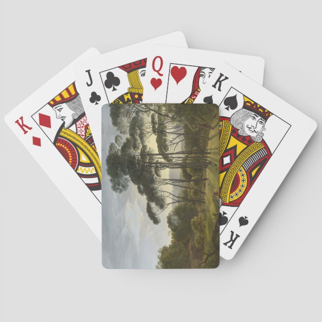 Det italienska landskapet med paraplyet Gräs Träd  Casinokort (Baksidan)