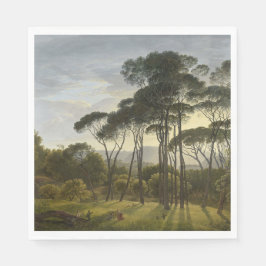 Det italienska landskapet med paraplyet Gräs Träd Pappersservett