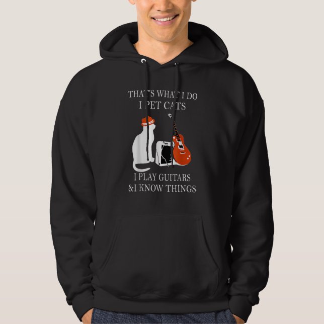 Det jag gör är att äta katter jag spelar gitarrer  hoodie (Framsida)