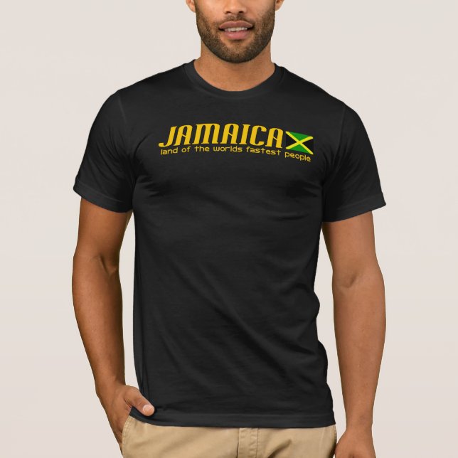 Det JAMAICA landet av världarna bemannar snabbast T-shirt (Framsida)