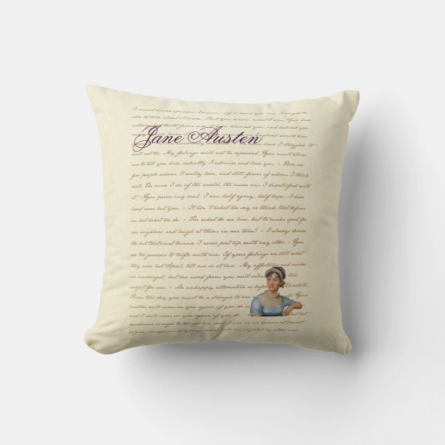 Det Jane Austen porträtt och citationstecknet Kudde (Framsida)