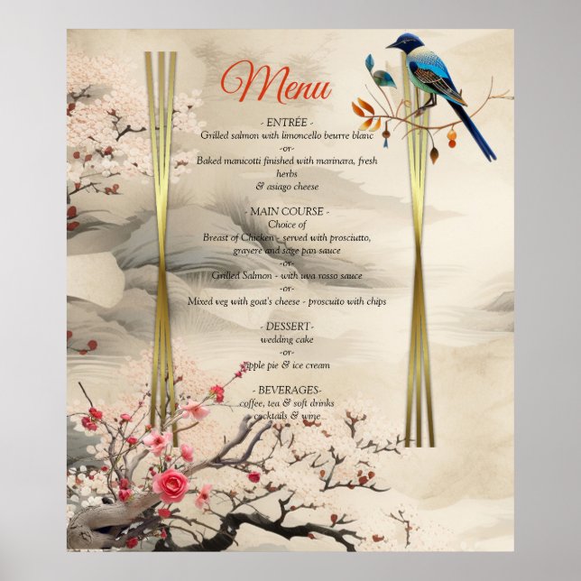 Det japanska temat Serene Tranquilia Ikebana Poster (Framsidan)