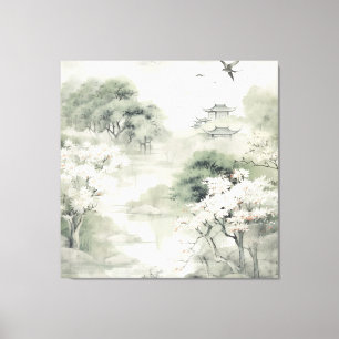 Det japanska temat Serene Tranquilitet Canvastryck