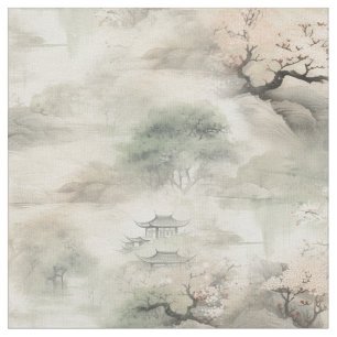 Det japanska temat Serene Tranquilitet Tyg