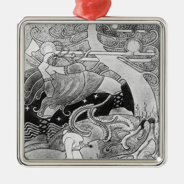 Det jättelika Oakträd klipps besegrar Julgransprydnad Metall (Framsidan)