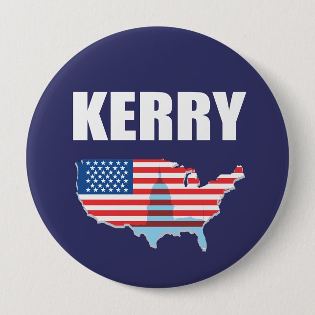 Det JOHN KERRY valet utrustar Knapp (Framsida)