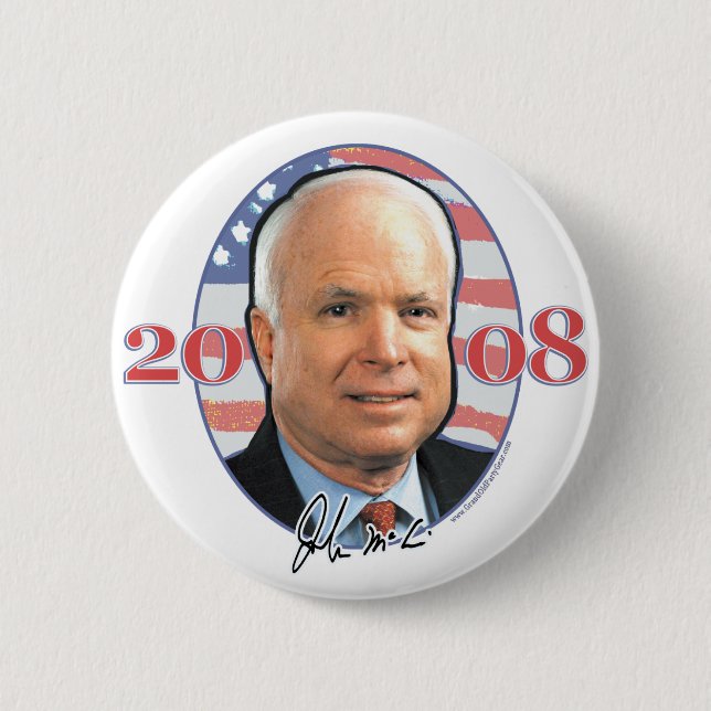 Det John McCain porträtt knäppas Knapp (Framsida)