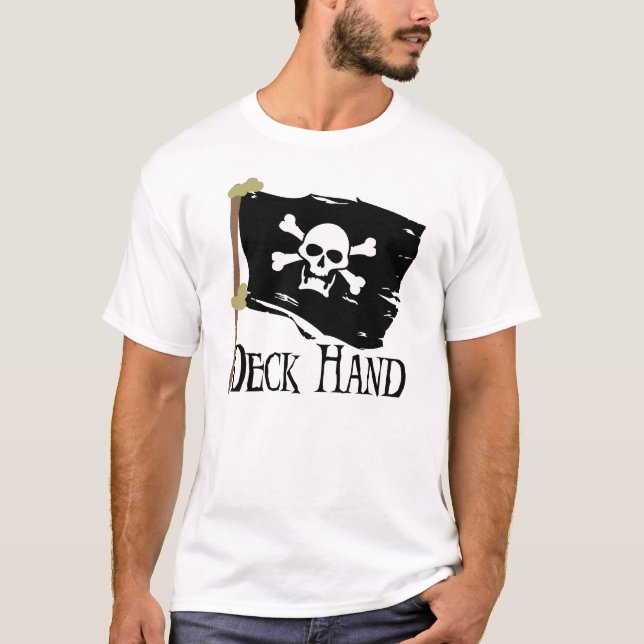 Det Jolly Roger däcket räcker Tee Shirt (Framsida)