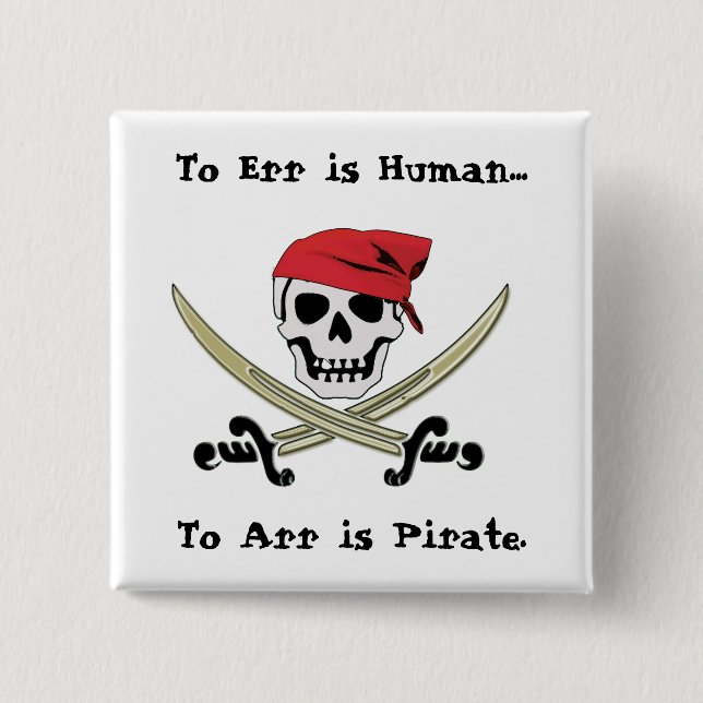 Det Jolly Roger piratsamtalet klämmer fast knäppas Knapp (Framsida)