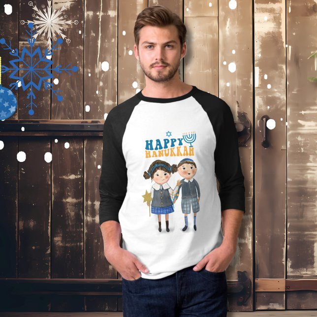 Det judiska paret Hanukkah Helgdag T Shirt (Adorable Jewish couple Hanukkah Holiday T-Shirt)