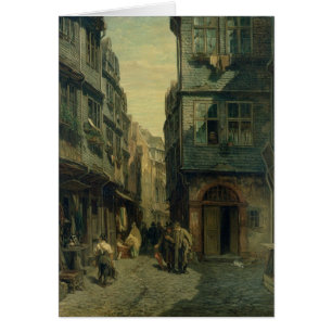 Det judiskt inkvarterar i Frankfurt, 1883 Hälsningskort