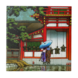 Det kalla orientaliska japanska klassikertempelet kakelplatta