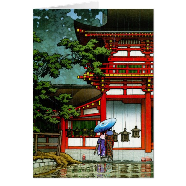 Det kalla orientaliska japanska klassikertempelet OBS kort (Framsidan)