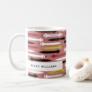 Det kalla ormmönster - tillfoga ditt namn kaffemugg