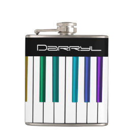 Det kalla tangentbord med det färgrika pianot fickplunta