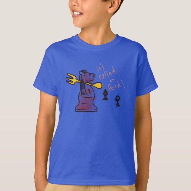 Det kallas en gaffel! Schackskjorta. T Shirt (Framsida)