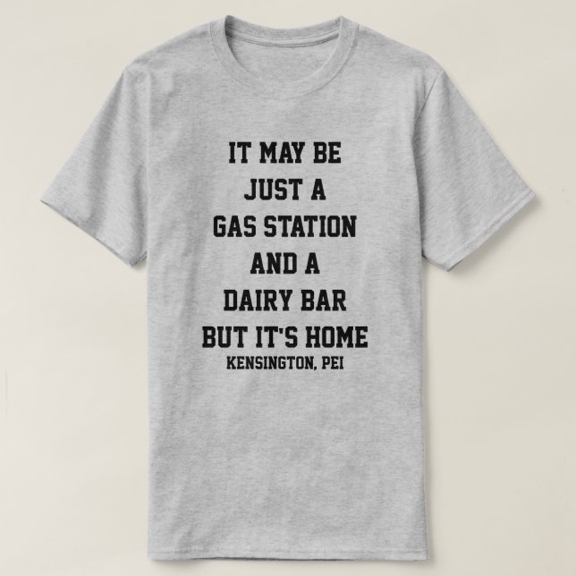 Det kan vara precis en bensinstation och en t-shirt (Design framsida)