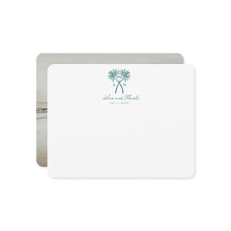 Det kända Handflatan Träd Tropical Destination Wed Tack Kort