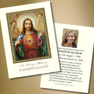 Det katolska Helig-hjärtat av Jesus begravningskor Visitkort