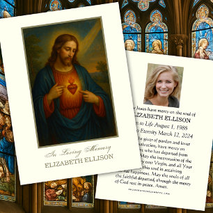 Det katolska Helig-hjärtat av Jesus begravningskor Visitkort