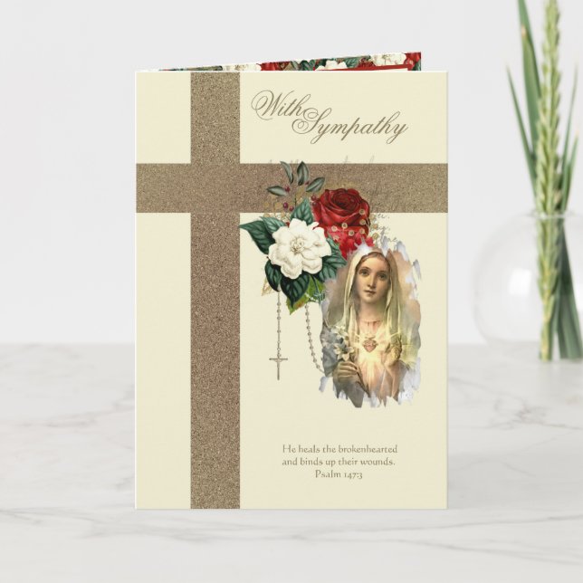Det katolska symatin Virgin Mary Jesus Röd ros Car Kort (Framsida)