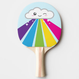 Det Kawaii molnet och regnbågepingen Pong paddlar Pingisracket