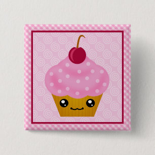 Det Kawaii muffinkörsbäret kvadrerar knäppas Knapp