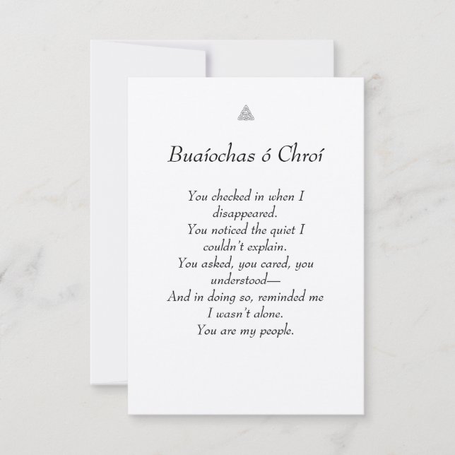 Det keltiska/irländska hjärtat kände tack (Framsida)