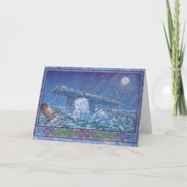 Det keltiska irländska julkortet Pounabrone Dolmen Helgkort (Framsida)