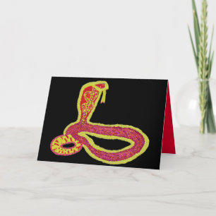 Det kinesiska året för orm, nyår glitter helgkort