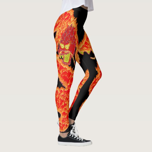 Det kinesiska Lunarnyåret i glitter i Dragon Leggings (Höger)