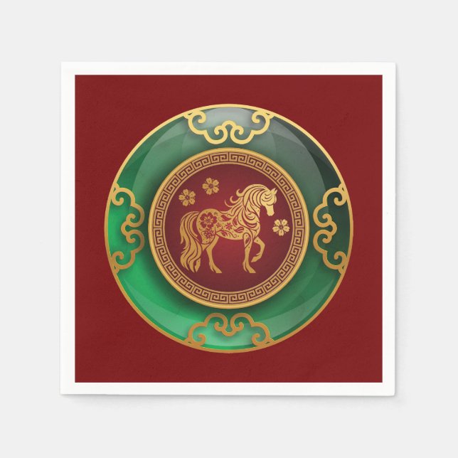 Det kinesiska nyåret för hästen pappersservett (Framsidan)