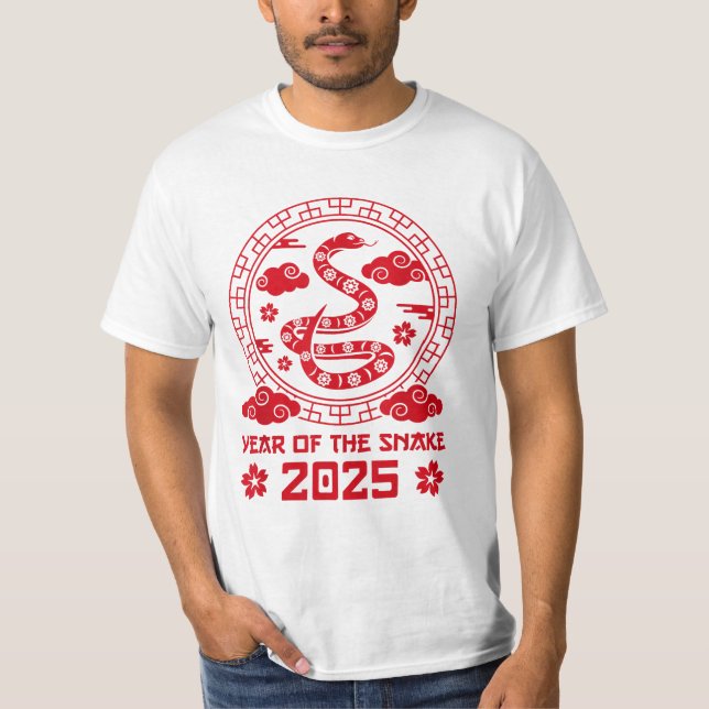 Det kinesiska nyåret för orm 2025 t shirt (Framsida)