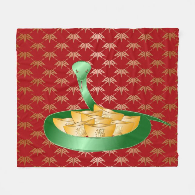 Det kinesiska nyåret för ormen 2025 fleecefilt (Framsidan (Horisontell))