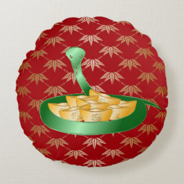 Det kinesiska nyåret för ormen 2025 rund kudde