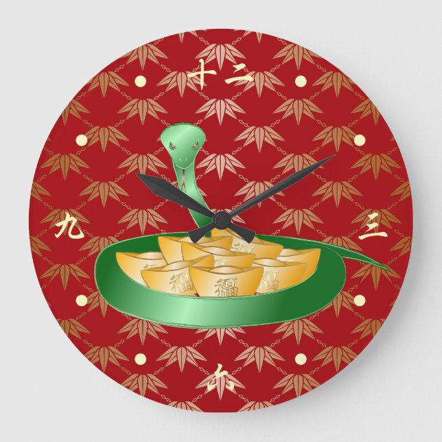 Det kinesiska nyåret för ormen 2025 stor klocka (Framsida)