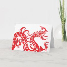 Det kinesiska nyårskortets år för draken 2024 tack kort