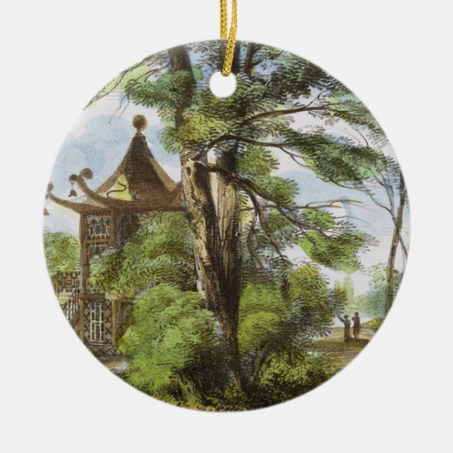 Det kinesiska tempelet, Kew trädgårdar, pläterar Julgransprydnad Keramik (Framsidan)