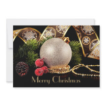 Det klassiska julkortet Luxury Black Guld Silver