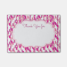 Det klibbiga tack noterar