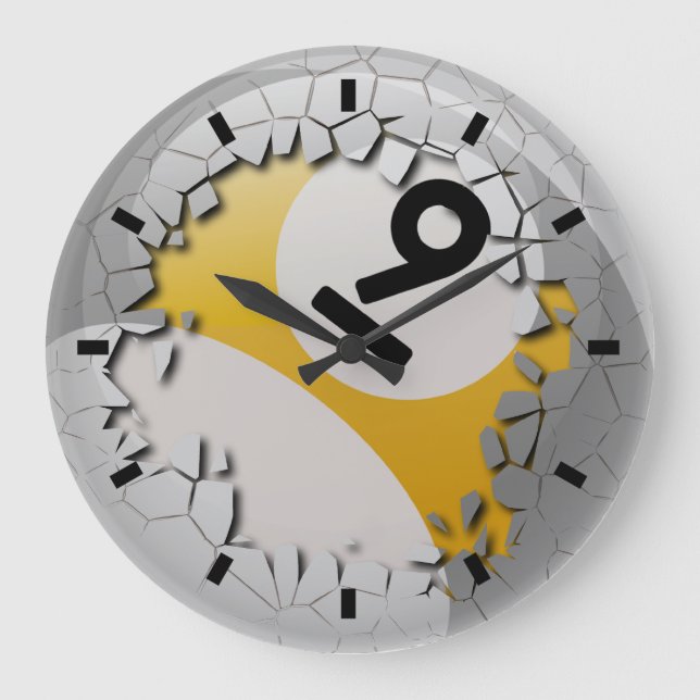 Det knäckte snäckaavbrottet ut numrerar boll för 9 stor klocka (Framsida)