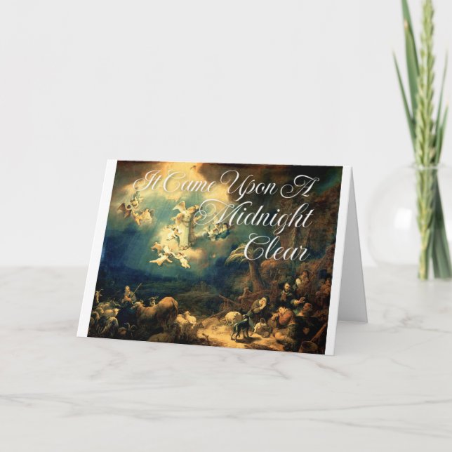 Det kom på en midnatt klar Julkort  Helgkort (Framsida)
