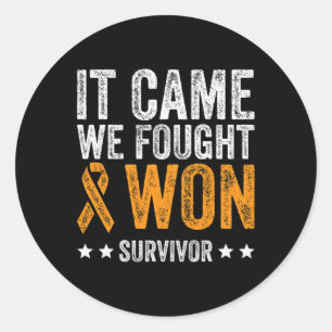 Det kom vi och Won Leukemia Awareness Survi Runt Klistermärke