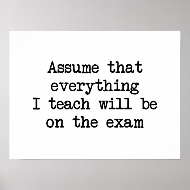 Det kommer att finnas på provet poster (Framsidan)