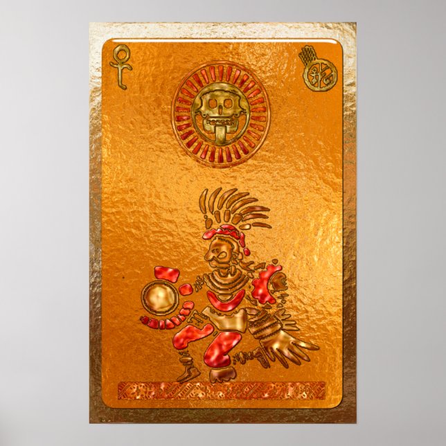 Det kommer! AZTEC 3D Native American Motif Poster (Framsidan)