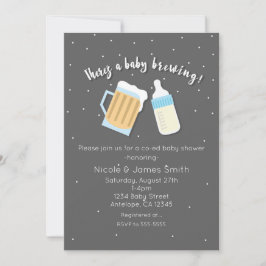 Det kommer en baby - Ölkoppar Co-ed Baby Shower Inbjudningar