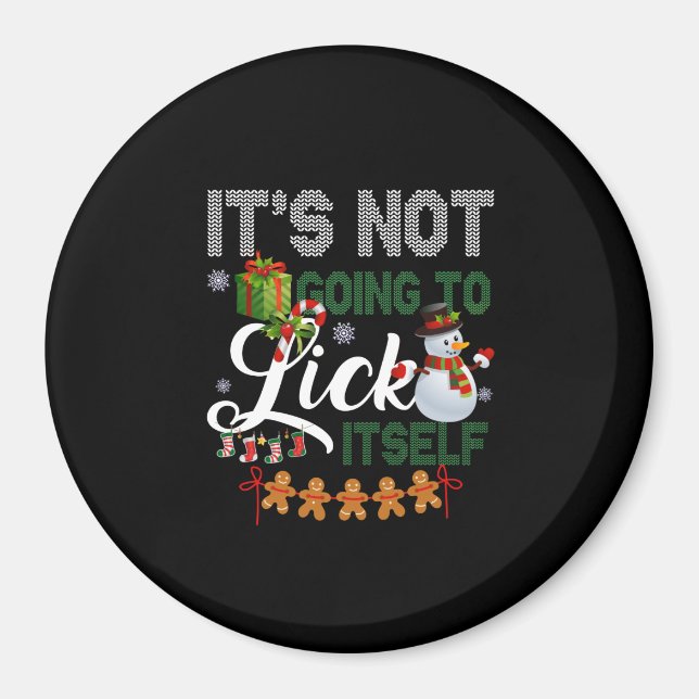 Det kommer inte att Slicka sig själv Snögubbe Magnet (Framsidan)