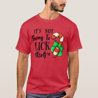 Det kommer inte att Slicka sin vän Candy cane Bow T Shirt
