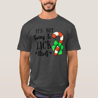 Det kommer inte att Slicka sin vän Candy cane Bow T Shirt