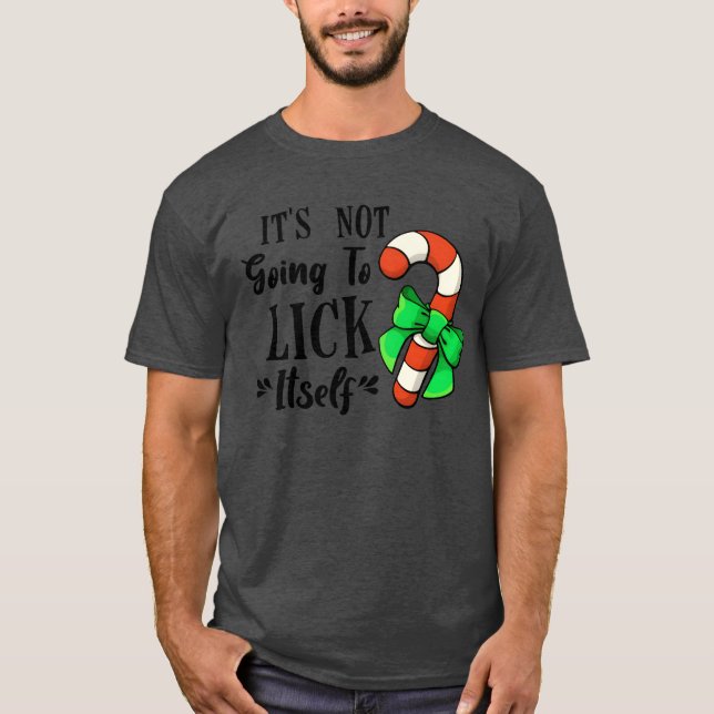 Det kommer inte att Slicka sin vän Candy cane Bow T Shirt (Framsida)